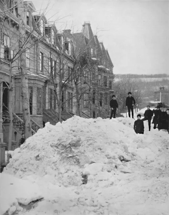Framed Print : A Montreal Street in Winter, 19th century