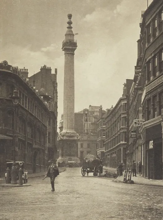 Framed Print : The monument. From the album: Photograph album - London, 1920s. Creator: Harry Moult Framed Print : The monument. From the album: Photograph album - London, 1920s. Creator: Harry Moult