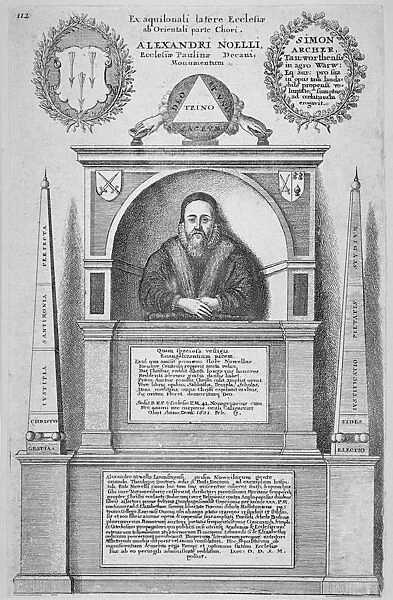 Monument of Alexander Noel in the old St Pauls Cathedral, City of London, 1656
