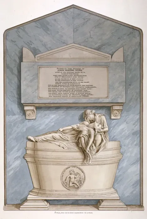Framed Print : Monument to Anne Martha Hand, Church of St Giles without Cripplegate, City of London, 1820 Framed Print : Monument to Anne Martha Hand, Church of St Giles without Cripplegate, City of London, 1820