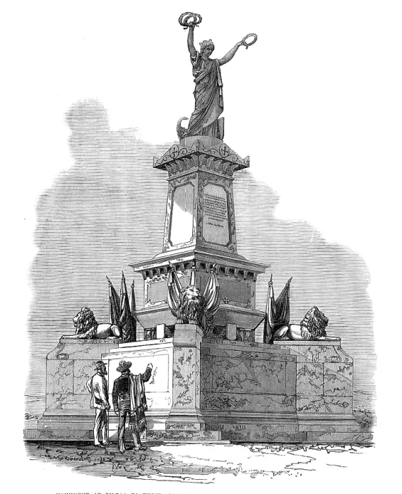 Framed Print : Monument at Bilbao to those slain in the Spanish Civil Wars forty years ago, 1874. Creator: Unknown Framed Print : Monument at Bilbao to those slain in the Spanish Civil Wars forty years ago, 1874. Creator: Unknown