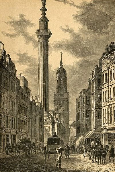 The Monument and the Church of St. Magnus, about 1800, (1897). Creator: Unknown