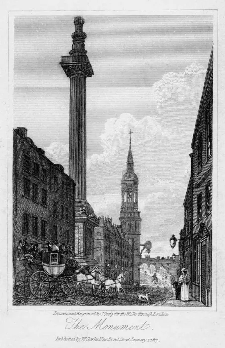 Framed Print : The Monument, City of London, 1817. Artist: J Greig Framed Print : The Monument, City of London, 1817. Artist: J Greig