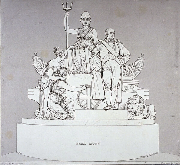 Monument to Earl Howe, sculpted by J Flaxman, St Pauls Cathedral, City of London, 1818