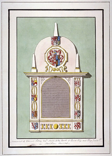 Monument to Edmund Tilney, St Leonards Church, Streatham, London, c1800