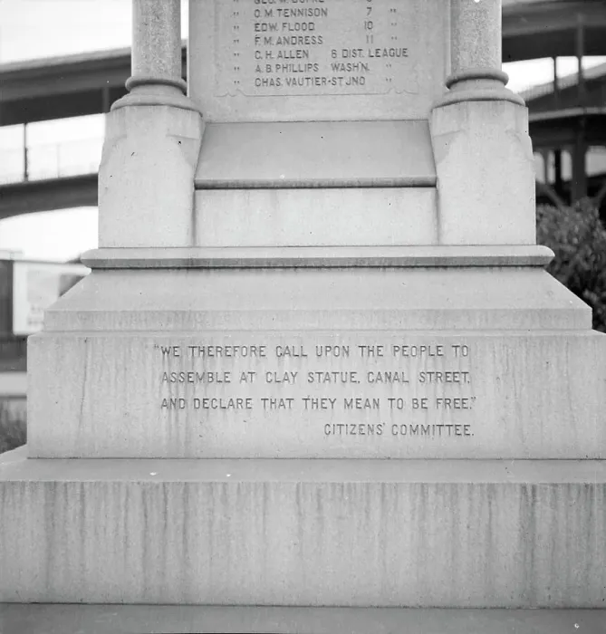 Framed Print : One side of the monument erected to race prejudice, New Orleans, Louisiana, 1936. Creator: Dorothea Lange Framed Print : One side of the monument erected to race prejudice, New Orleans, Louisiana, 1936. Creator: Dorothea Lange