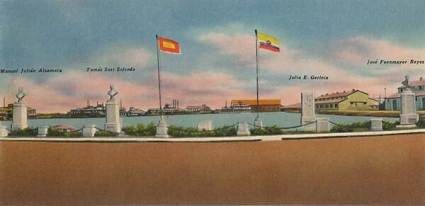 Monument erected by the Society for Public Improvements, Bocas de Ceniza, c1940s