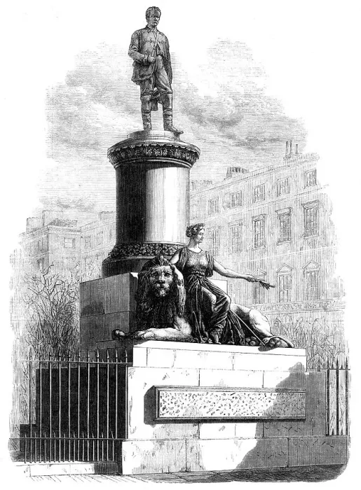 Framed Print : Monument of Field Marshal Lord Clyde, by Baron Marochetti, in Waterloo-Place, 1868. Creator: Unknown Framed Print : Monument of Field Marshal Lord Clyde, by Baron Marochetti, in Waterloo-Place, 1868. Creator: Unknown