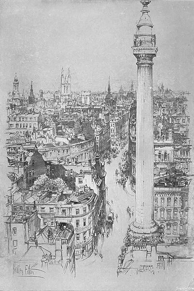 The Monument, Fish Street Hill, from the steeple of St. Magnus, c1903, (1903). Artist: Hedley Fitton