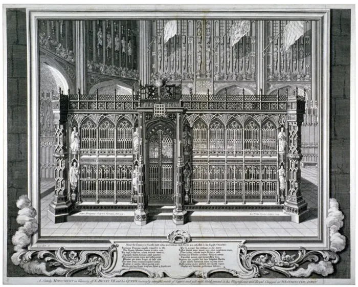 Framed Print : Monument to Henry VII and Queen Elizabeth in the kings chapel, Westminster Abbey, London, 1735 Framed Print : Monument to Henry VII and Queen Elizabeth in the kings chapel, Westminster Abbey, London, 1735