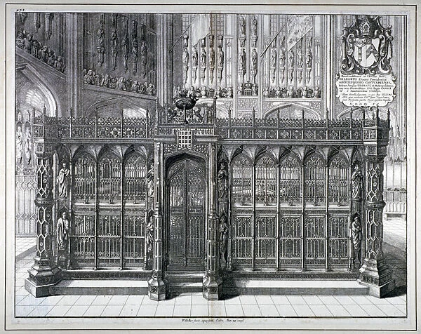 Monument to Henry VII and Queen Elizabeth in the kings chapel, Westminster Abbey, London, 1665