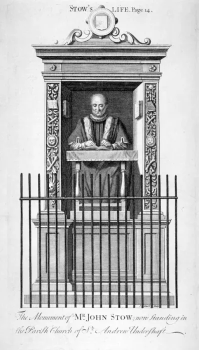 Framed Print : Monument to John Stow in St Andrew Undershaft, City of London, c1750 Framed Print : Monument to John Stow in St Andrew Undershaft, City of London, c1750