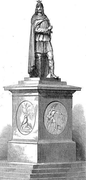 Framed Print : Monument to King Harold Haarfager, at Christiania, 1872. Creator: Unknown Framed Print : Monument to King Harold Haarfager, at Christiania, 1872. Creator: Unknown