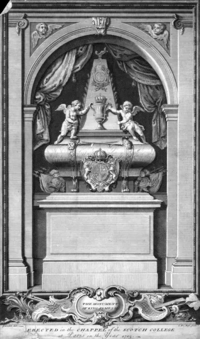 Framed Print : The Monument of King James II of England, Chapel of the Scotch College, Paris. Artist: Bosc Framed Print : The Monument of King James II of England, Chapel of the Scotch College, Paris. Artist: Bosc