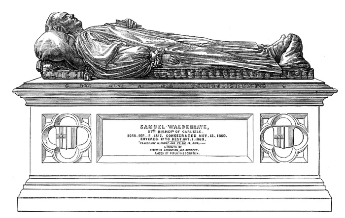 Framed Print : Monument of the late Right Rev. Dr. S. Waldegrave, Bishop of Carlisle, 1873. Creator: Unknown Framed Print : Monument of the late Right Rev. Dr. S. Waldegrave, Bishop of Carlisle, 1873. Creator: Unknown
