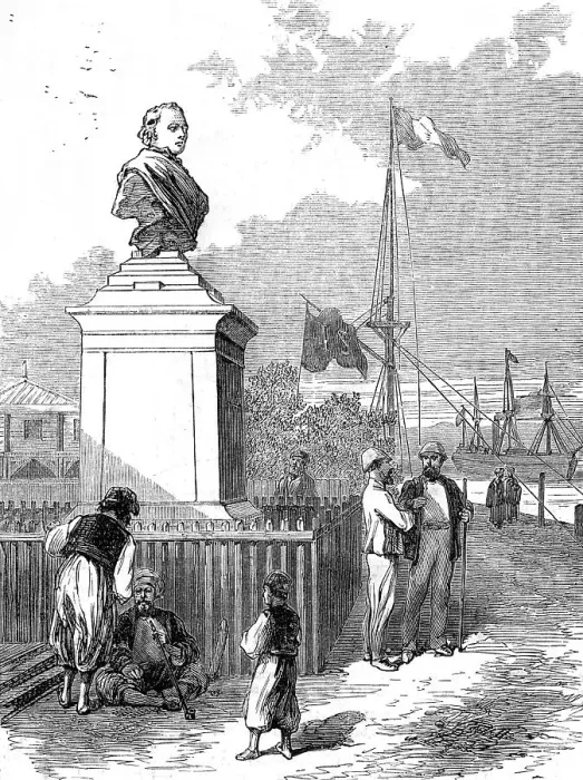 Framed Print : Monument to Lieutenant Waghorn at Suez, 1872. Creator: Unknown Framed Print : Monument to Lieutenant Waghorn at Suez, 1872. Creator: Unknown
