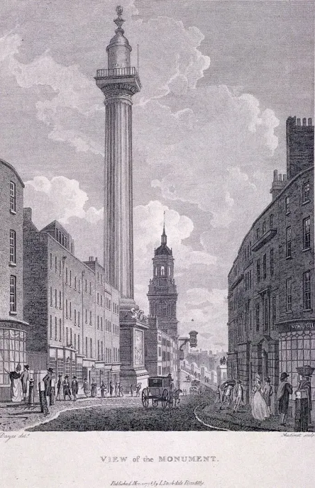 Framed Print : Monument, London, 1796. Artist: Philip Audinet Framed Print : Monument, London, 1796. Artist: Philip Audinet