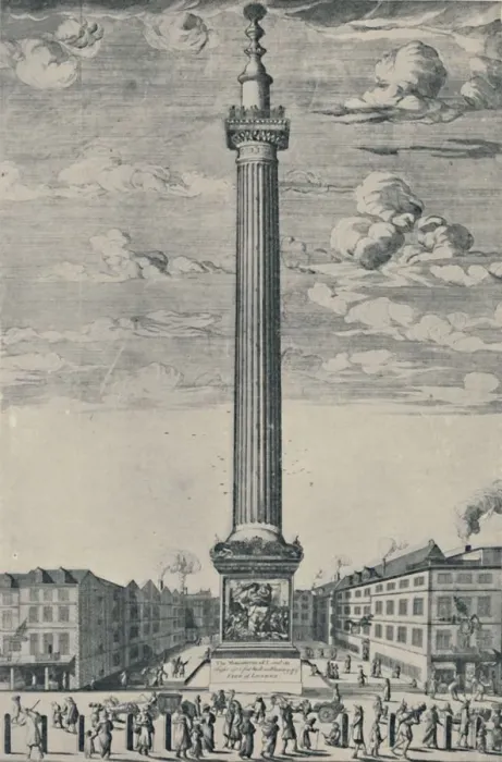 Framed Print : The Monument of London, c1685, (1920) Framed Print : The Monument of London, c1685, (1920)