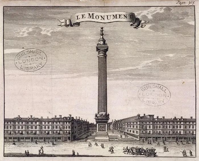 Framed Print : Monument, London, c1698 Framed Print : Monument, London, c1698