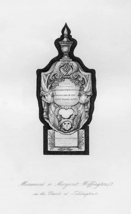 Framed Print : Monument to Margaret Woffington, the actress, at Teddington, 18th century, (1840) Framed Print : Monument to Margaret Woffington, the actress, at Teddington, 18th century, (1840)