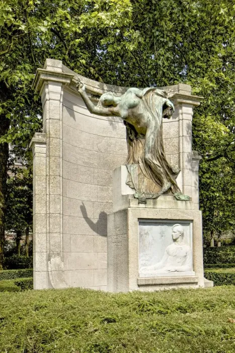Framed Print : Monument to Max Waller, Sq. Ambiorix, Brussels, Belgium, 1914, (c2014-2017). Artist Framed Print : Monument to Max Waller, Sq. Ambiorix, Brussels, Belgium, 1914, (c2014-2017). Artist
