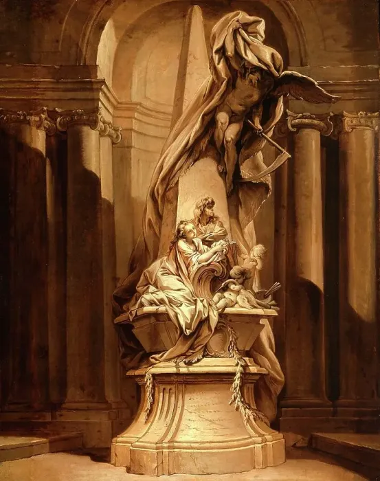 Framed Print : Monument to Mignard, c.1735. Creator: Juste-François Boucher Framed Print : Monument to Mignard, c.1735. Creator: Juste-François Boucher