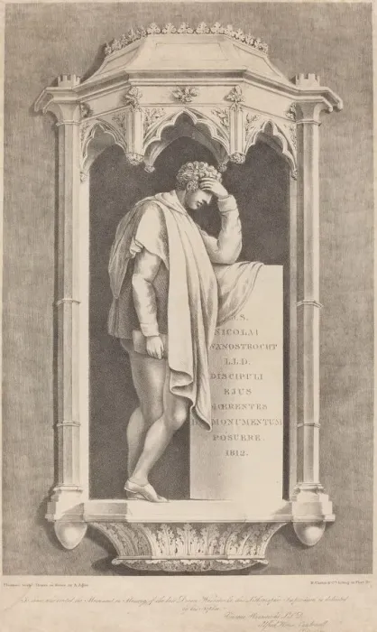 Framed Print : Monument to Nicolai Wanostrocht, 1822. Creator: Agostino Aglio Framed Print : Monument to Nicolai Wanostrocht, 1822. Creator: Agostino Aglio