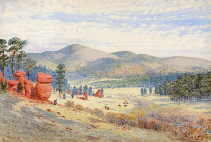Framed Print : In Monument Park, Colorado, 1874. Creator: Walter Paris Framed Print : In Monument Park, Colorado, 1874. Creator: Walter Paris