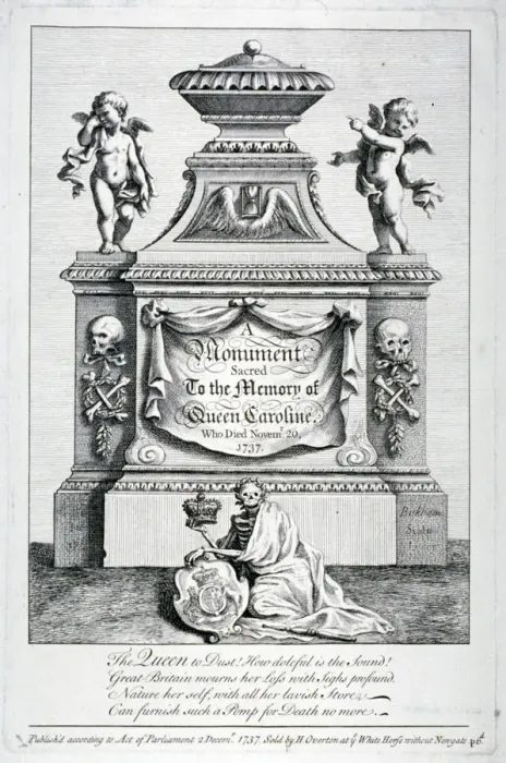 Framed Print : Monument to Queen Caroline, consort of George II, Westminster Abbey, London, 1737 Framed Print : Monument to Queen Caroline, consort of George II, Westminster Abbey, London, 1737