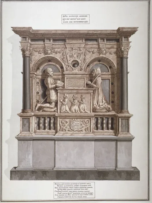 Framed Print : Monument to Richard Allington in Rolls Chapel, Chancery Lane, City of London, 1800 Framed Print : Monument to Richard Allington in Rolls Chapel, Chancery Lane, City of London, 1800