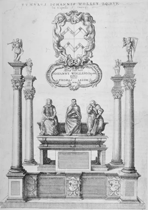 Framed Print : Monument of Sir John Woolley in old St Pauls Cathedral, City of London, 1656. Artist Framed Print : Monument of Sir John Woolley in old St Pauls Cathedral, City of London, 1656. Artist