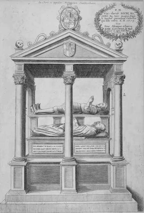 Framed Print : Monument of Sir Nicholas Bacon in old St Pauls Cathedral, City of London, 1656 Framed Print : Monument of Sir Nicholas Bacon in old St Pauls Cathedral, City of London, 1656