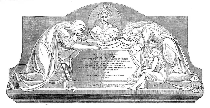 Framed Print : Monumental Tablet to the Memory of the Late Duchess of Beaufort recently erected in... 1858. Creator: Unknown Framed Print : Monumental Tablet to the Memory of the Late Duchess of Beaufort recently erected in... 1858. Creator: Unknown