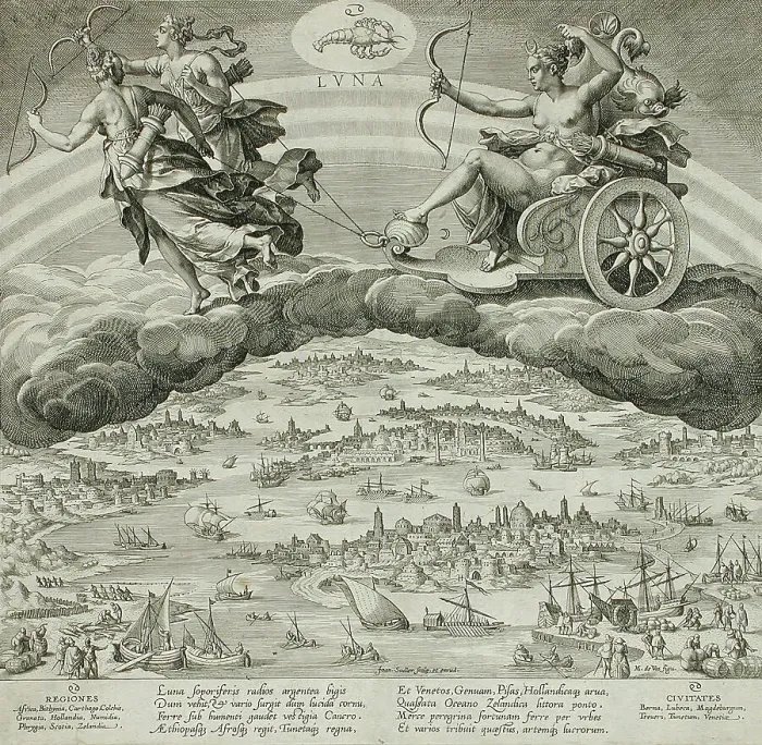 Framed Print : The Moon, c1585. Creator: Johann Sadeler I Framed Print : The Moon, c1585. Creator: Johann Sadeler I