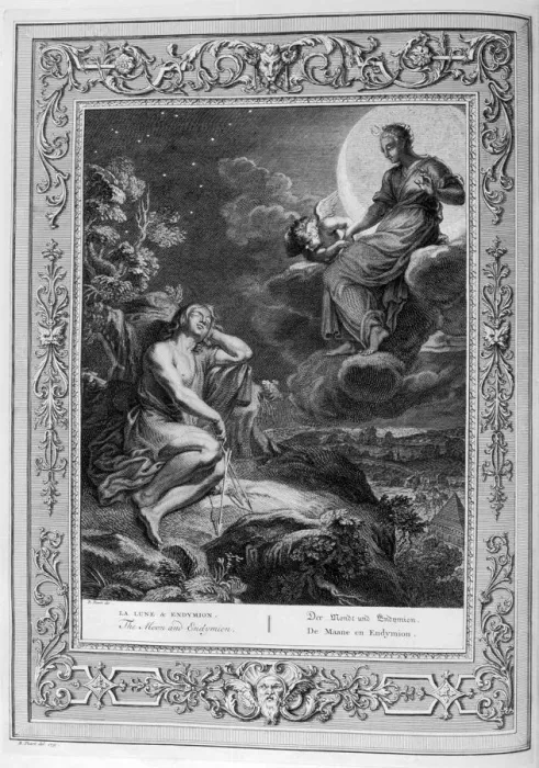 Framed Print : The Moon and Endymion, 1733. Artist: Bernard Picart