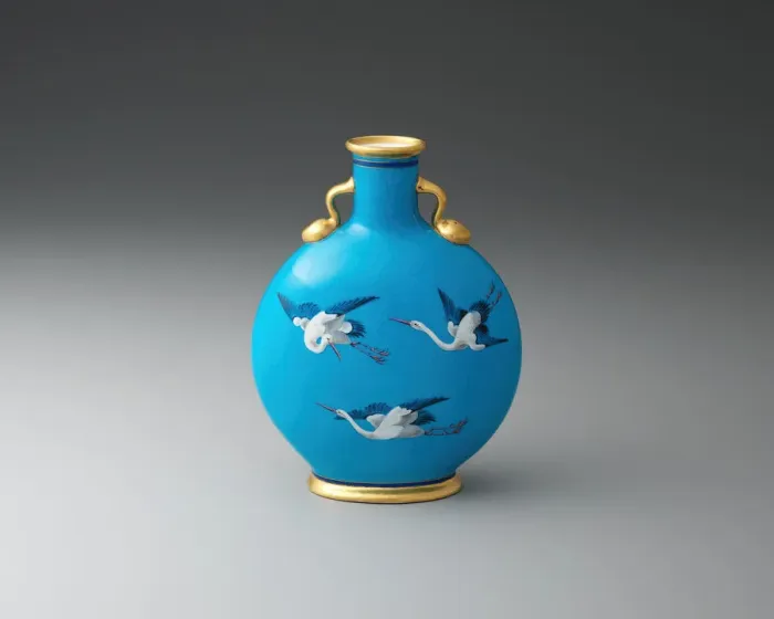 Framed Print : Moon Flask, Stoke-on-Trent, c. 1875. Creator: Minton Framed Print : Moon Flask, Stoke-on-Trent, c. 1875. Creator: Minton