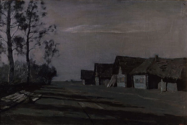 Moon night. A village, 1897. Artist: Levitan, Isaak Ilyich (1860-1900)