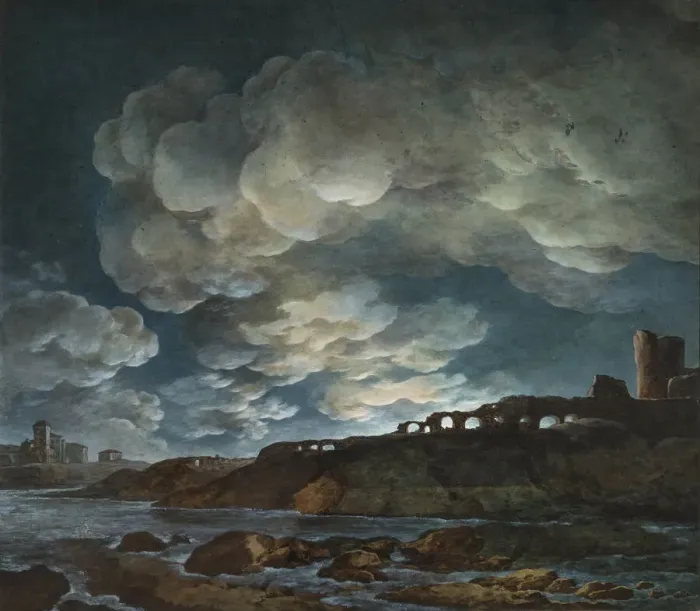 Framed Print : Full Moon Over the Sea, 1800-1810. Creator: Bagetti, Giuseppe Pietro (1764-1831) Framed Print : Full Moon Over the Sea, 1800-1810. Creator: Bagetti, Giuseppe Pietro (1764-1831)