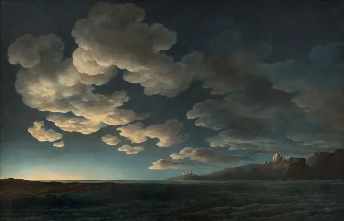 Framed Print : Full moon over the sea, c.1805-1810. Creator: Bagetti, Giuseppe Pietro (1764-1831) Framed Print : Full moon over the sea, c.1805-1810. Creator: Bagetti, Giuseppe Pietro (1764-1831)