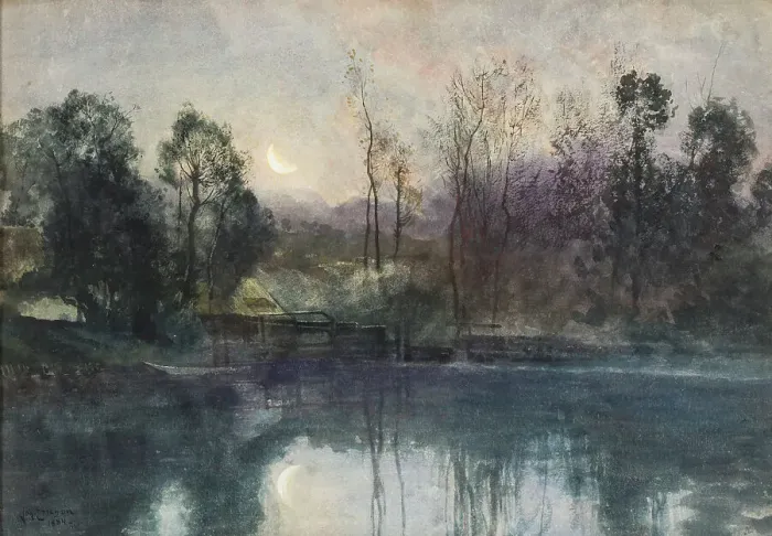 Framed Print : Moonlight, 1884. Creator: Johan Ericson Framed Print : Moonlight, 1884. Creator: Johan Ericson