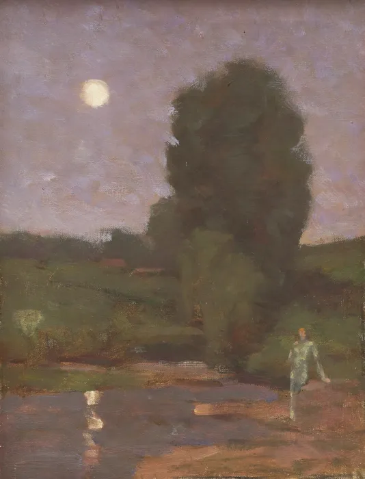 Framed Print : By the Moonlight, after 1900. Creator: Milan Thomka Mitrovsky Framed Print : By the Moonlight, after 1900. Creator: Milan Thomka Mitrovsky