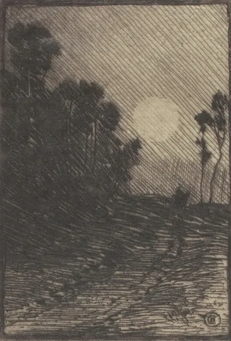 Framed Print : Moonlight, 1916. Creator: L Clarence Ball Framed Print : Moonlight, 1916. Creator: L Clarence Ball