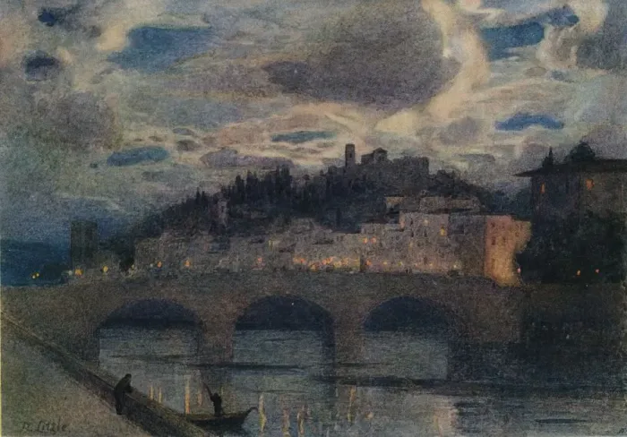 Framed Print : Moonlight on the Arno, Florence, c1907. Artist: Robert W Little Framed Print : Moonlight on the Arno, Florence, c1907. Artist: Robert W Little
