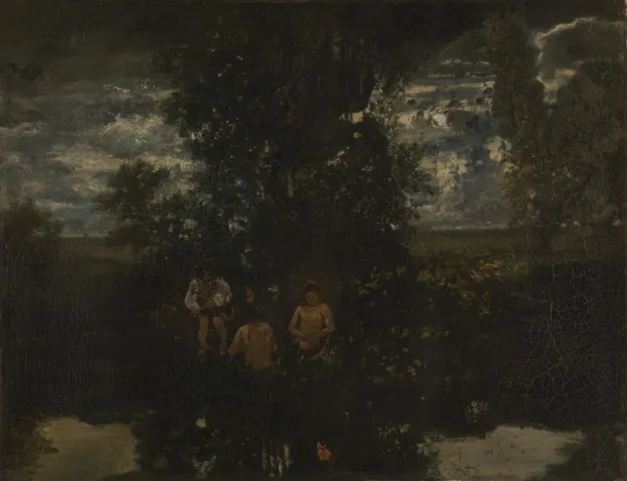 Framed Print : Moonlight. The Bathers, 1860s. Artist: Rousseau, Theodore (1812-1867) Framed Print : Moonlight. The Bathers, 1860s. Artist: Rousseau, Theodore (1812-1867)