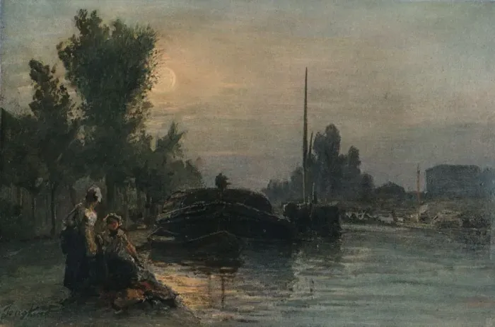 Framed Print : Moonlight, c1870, (1903). Artist: Johan Barthold Jongkind Framed Print : Moonlight, c1870, (1903). Artist: Johan Barthold Jongkind