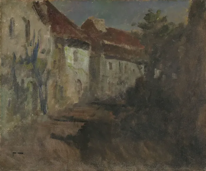 Framed Print : Moonlight in Dieppe, probably between 1894 and 1898. Creator: Frits Thaulow Framed Print : Moonlight in Dieppe, probably between 1894 and 1898. Creator: Frits Thaulow