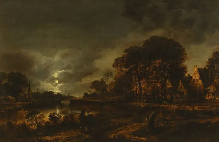 Framed Print : Moonlight Landscape. Creator: Aert van der Neer Framed Print : Moonlight Landscape. Creator: Aert van der Neer