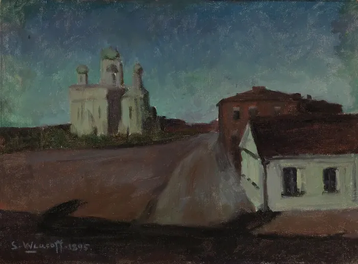 Framed Print : Moonlight Landscape in Suomenlinna, 1895. Creator: Sergei Wlasoff Framed Print : Moonlight Landscape in Suomenlinna, 1895. Creator: Sergei Wlasoff