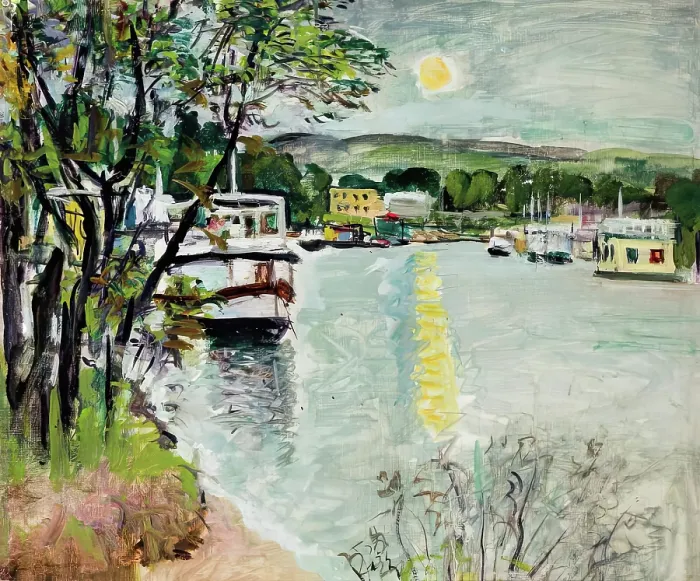 Framed Print : Moonlight, Loch Lomond, c1924. Creator: George Leslie Hunter Framed Print : Moonlight, Loch Lomond, c1924. Creator: George Leslie Hunter