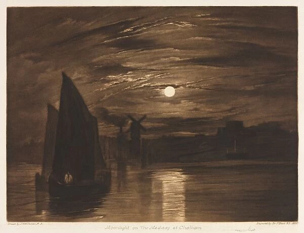 Moonlight on the Medway at Chatham, 1920. Creator: Joseph Mallord William Turner (British